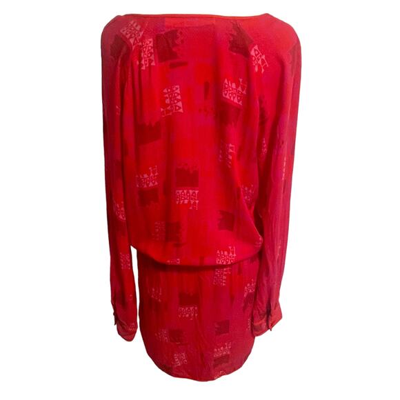 Veronica Beard Tie Waist Dress Coverup Women's Large Pink Print V-neck Casual - Picture 3 of 8